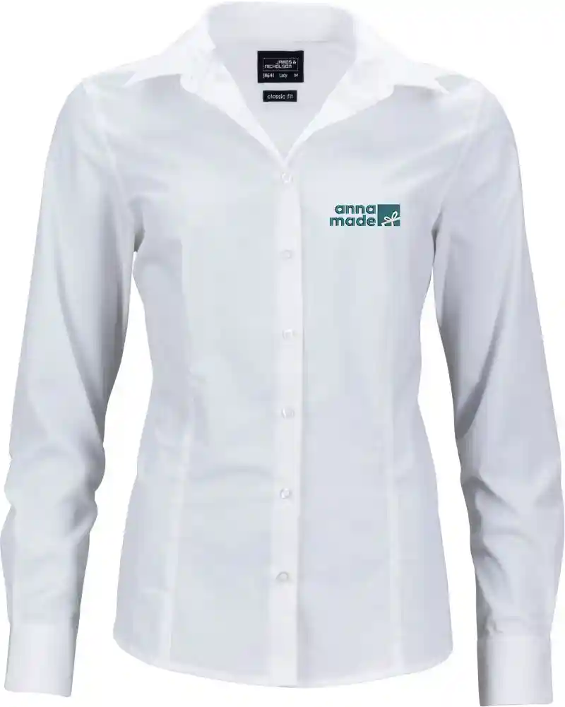 Damen-Bluse langarm *bügelfrei inkl. Stick