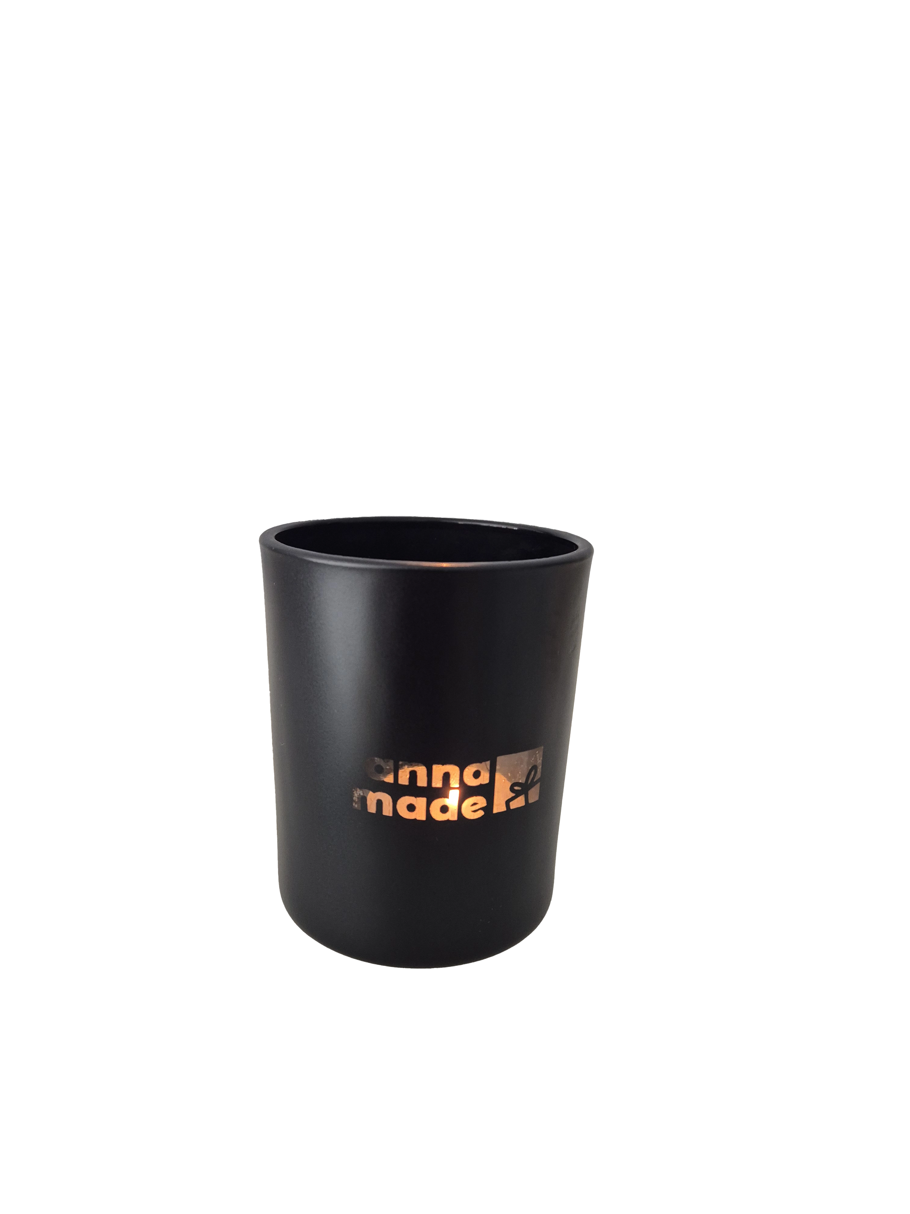 Kerzenglas in schwarz inkl. Wunschgravur