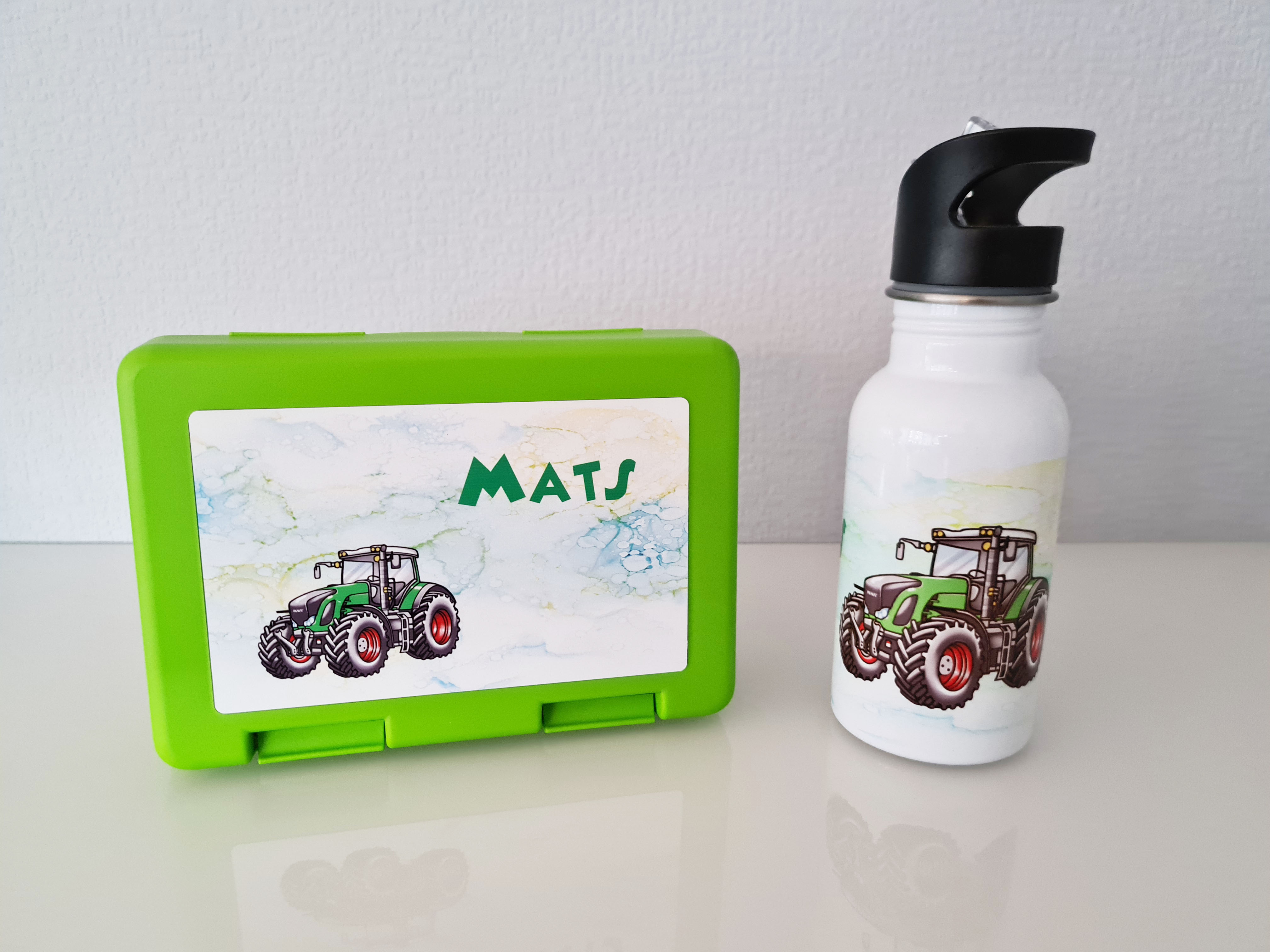 Kinder-Frühstücks-Set 2-teilig inkl. Druck (Trinkflasche + Dose)