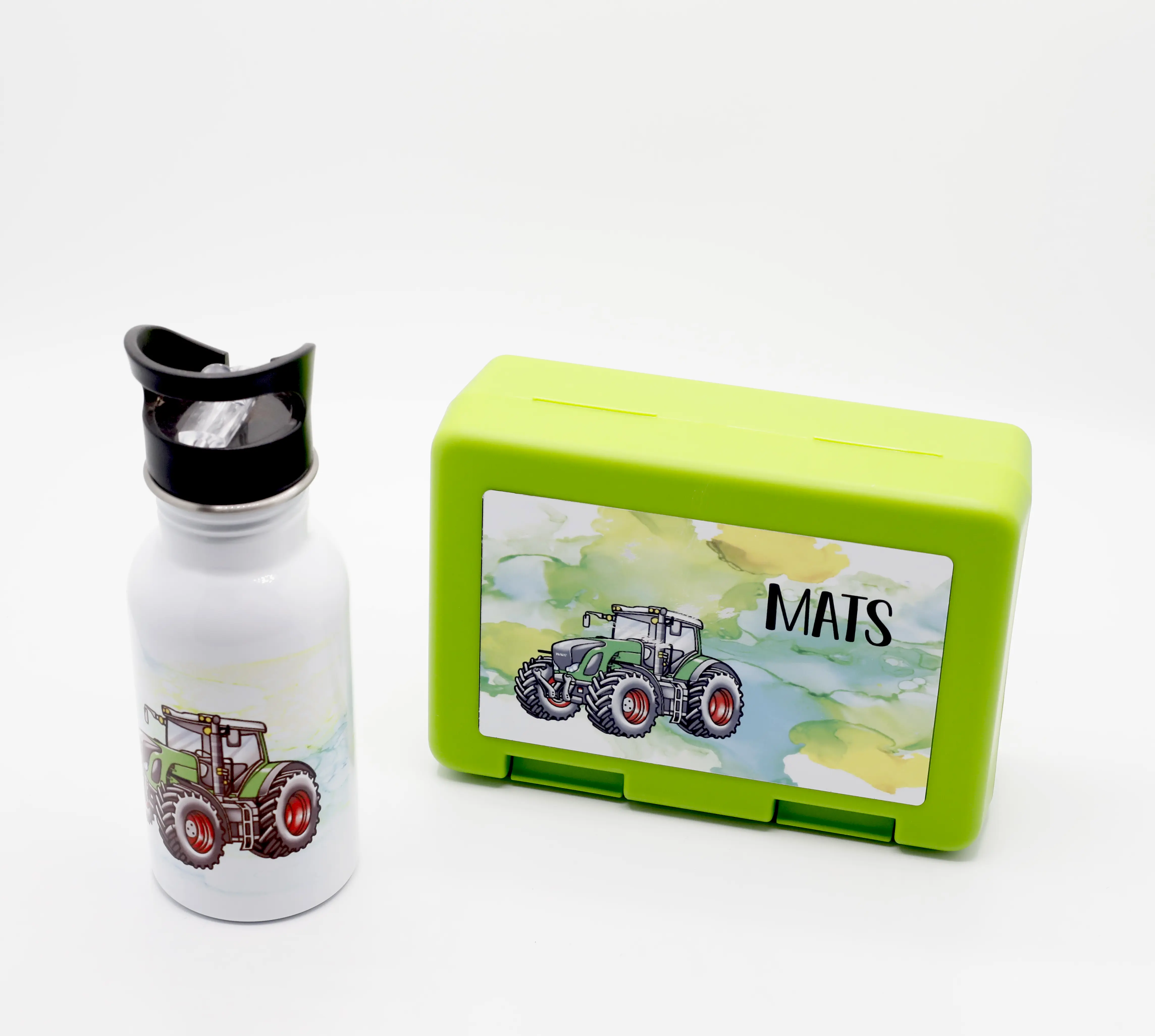 Kinder-Frühstücks-Set 2-teilig inkl. Druck (Trinkflasche + Dose)